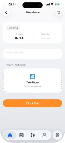 Layar Presensi di aplikasi SIMSDIG