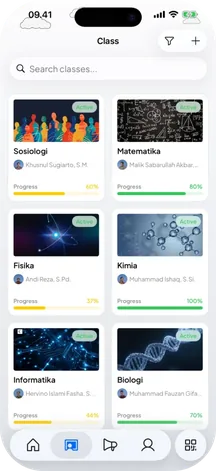 Layar Kelas di aplikasi SIMSDIG